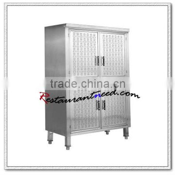 S046 Upright Storage Stainless Steel Kitchen Cabinet With Pattern
