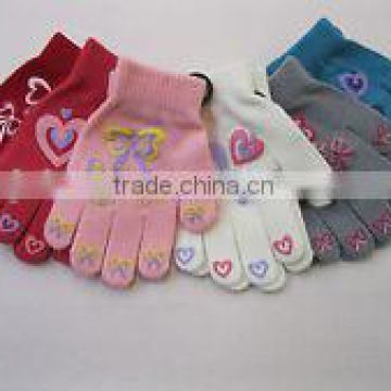 girls bow and heart print magic glove with grip