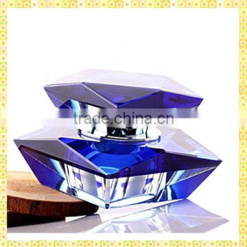 Handicraft Custom Made Blue Crystal Perfume Bottles For Car Decoration Gifts