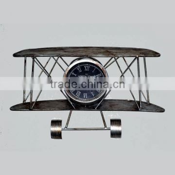 Metal airplane shape wall clock