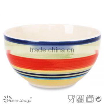 stripe hand-painted ceramic promotional bowl