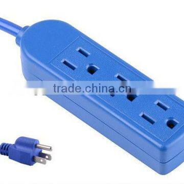 S30167 3 outlet extension cord with blue color
