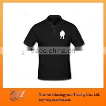 Fine Stitched Black Polo Tshirt Custom Print 2015 New Products