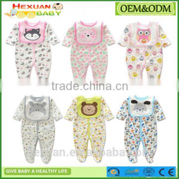 OEM factory or stocked designs hot sale organic cotton baby clothes baby romper/baby toddler clothing