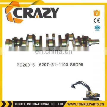 6D95 engine crankshaft for PC200-5 6207-31-1100,excavator spare parts,PC200-5 engine crankshaft