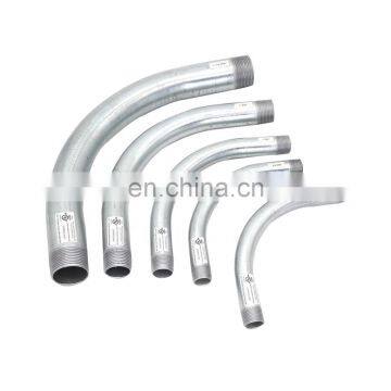 High strength rigid steel pipe bends ul6 conduit elbows with smooth interior surface for wiring works