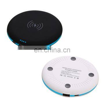 5000mAh Fast Charging Wireless Round Power Bank with Custom Color Digital Display