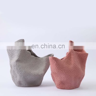 2021 Modern Unique Porcelain Handbag Designed Ceramic Decorative Vase Large for Home Decor
