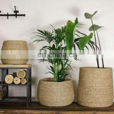 Woven natural seagrass baskets Seagrass Planter Storage Basket Plant Holder Storage Basket Wholesale