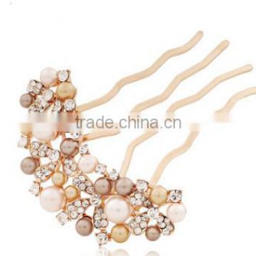 Fashion gold plated pearl alloy hair accessory