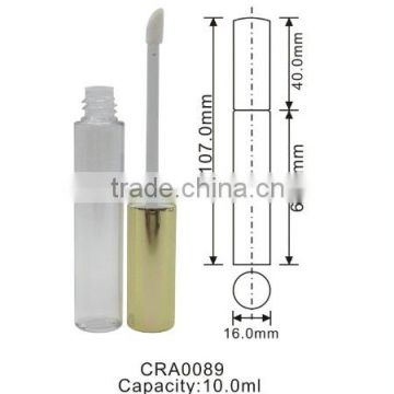 Empty plastic&aluminum round high quality lip gloss bottle cosmetics container