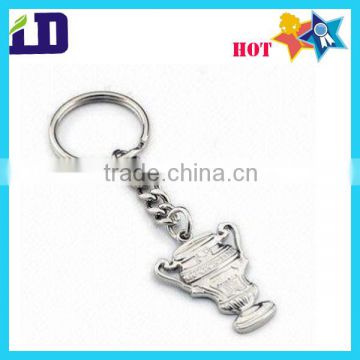 Silver color trophy embossed metal keychain