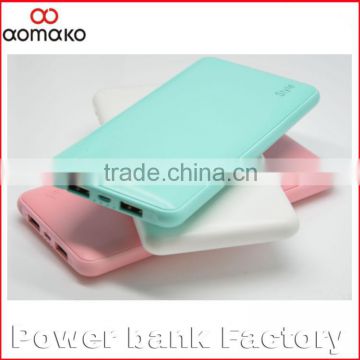 PP-201 Promotion Super thin lithium polymer portable power bank 10000 USB Backup Power Bank External Battery Charger