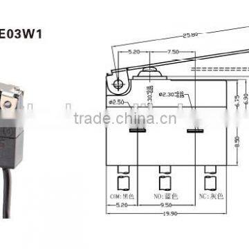 G9 sealed subminiature micro switch IP67