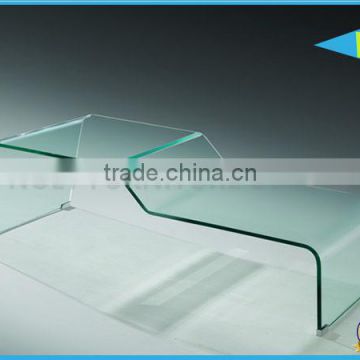 latest design home layers simple modeling bent glass coffee table