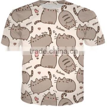 2016 women men Pusheen Cat cartoon t shirt Cartoon 3d Tee New Fashion Summer t shirts camisa masculina