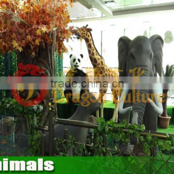 shopping mall animal show giraffe panda elephant