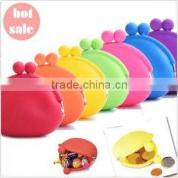 Multicolor round shape lovely silicon wallet