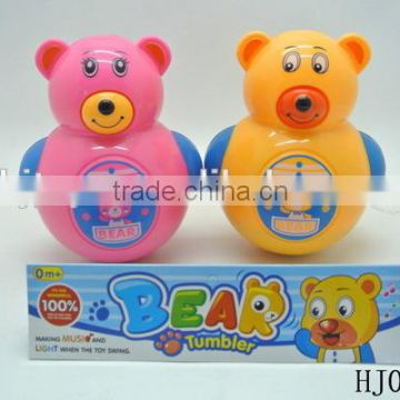 Baby's Toys Tumbler, B/O Cartoon Bear Tumbler Toys, Electric Animal Tumbler Toys With Light And Music