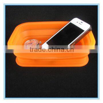 orange rectangular shape foldable eco friendly silicone box