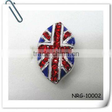 2014 Hot sale epoxy and rhinestone flag stretch fashion ring