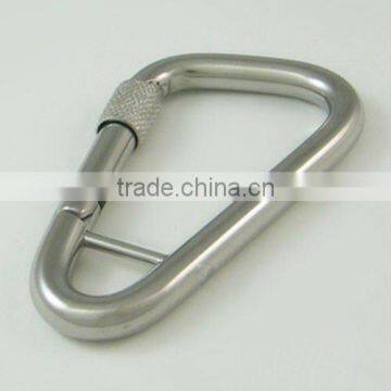 Stainless steel wide asymmetrical spring snap hook with bar and nut