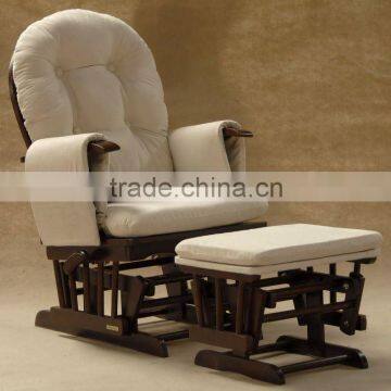 2013 baby TF05T wooden glider chair with ottoman cream fabric