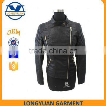 New style hot sale pu leather jacket for wamen