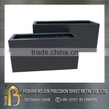 china manufacturer customized retangle black powder coated planter