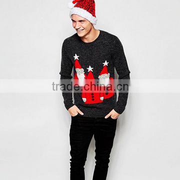 fashion men Christmas Jumper with cute Gnomes pattern , new style round neck sweater wholesale