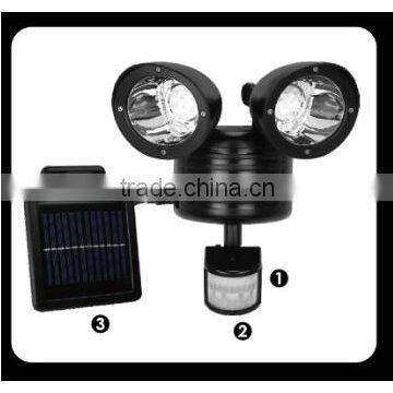 22 LED solar twin head security light