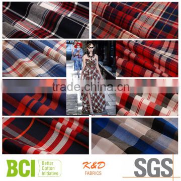 yarn dyed woven polyester brushed twill fabric price kg for dress wholesale
