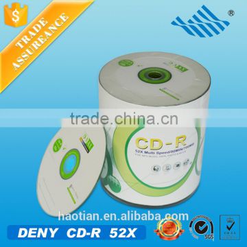 wholesale 700mb 52x 80min cdr blank disc in 100pcs shrink pack