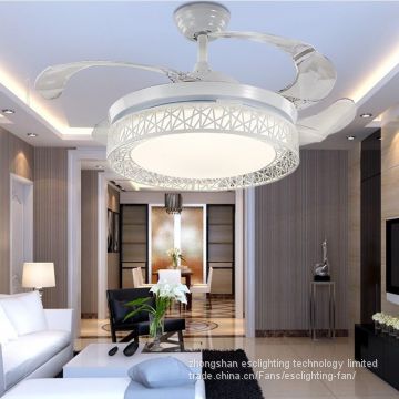 2017 new style bird's style warm white light invisible ceiling fan with light home used