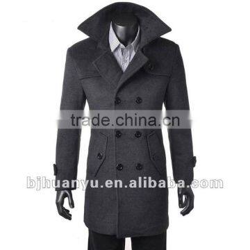 man Spring and Autumn long style grey color jacket 2015
