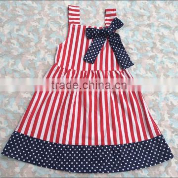 Summer latest children frocks designs 2016 online boutique wholesale 4th of july kid dress cotton giggle moon remake outfits