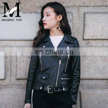 New Arrived Star Style Korean Leather Jacket For Women 100% Leather Jackets