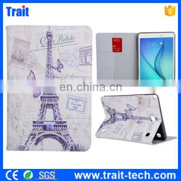 Eiffel Tower Card Slots Side Flip Stand TPU+ PU Leather Case for Samsung Galaxy Tab A 8.0 T350