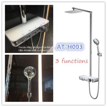 AT-H003 thermostat controlled shower valves #304 SS Luxury Rainfall Shower faucets with hand shower water outlet