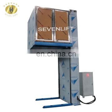 7LSJW Shandong SevenLift china residential hydraulic through one floor 2 person manual door home elevator lifts