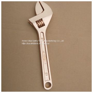 Anti-explosion Be-cu wrench adjustable 200mm high quality safety handle tool