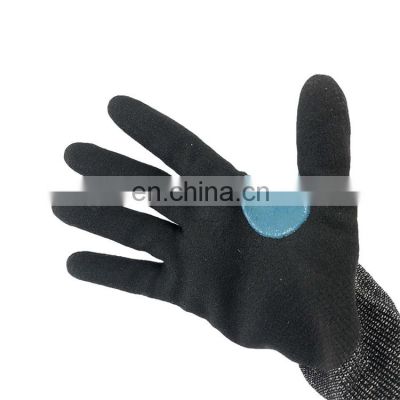 18G Superior Cut Level D Nitrile Coated Cut Resistant Gloves Metal Fabrication Safety Working Gloves Reinforced  Anti-Cut Gloves