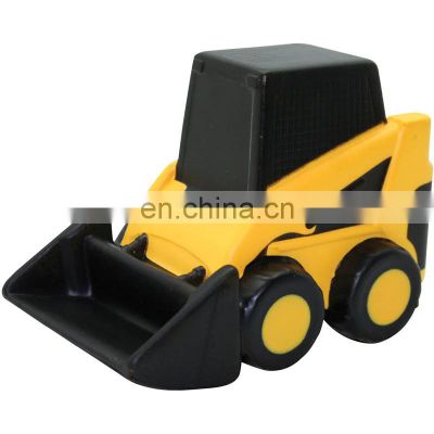 pu yellow bulldozer shaped squeeze anti-stress ball for adult