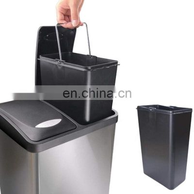 Kitchen Recycling 2 Compartment Stainless Steel Garbage Bin Hot Sale Recycle Bins