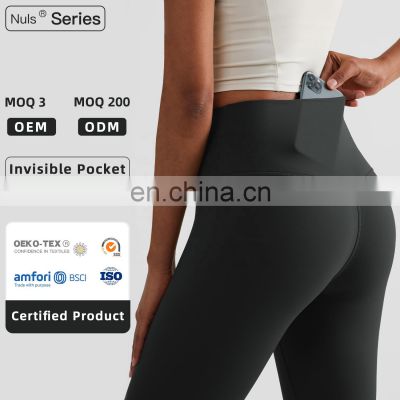 High Waist Yoga Workout Leggings Custom Invisible Pockets Sports Quick Dry Pants