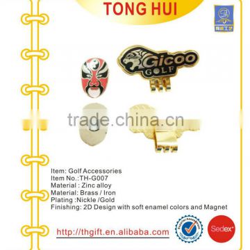 The Beijing Opera mask metal hat clip with gold plating