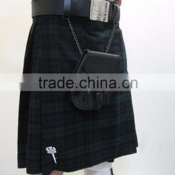 Scottish 7 yard Black Watch Kilt Made Of Fine Quality Tartan Material