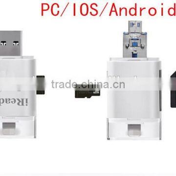 iReader OTG Micro USB 2.0 TF SD Card Reader, 2-in-1 USB 2.0 to Micro USB OTG SD TF Memory Mobile Card Reader