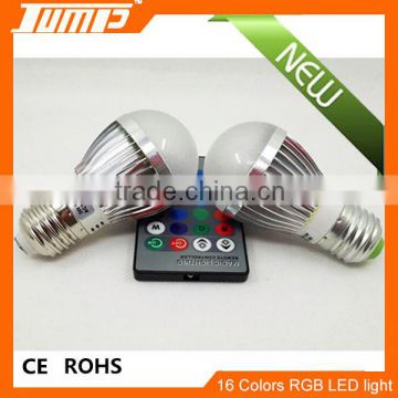 ShenZhen factory cheap price E27 3W IR remote control color changing light with remote control
