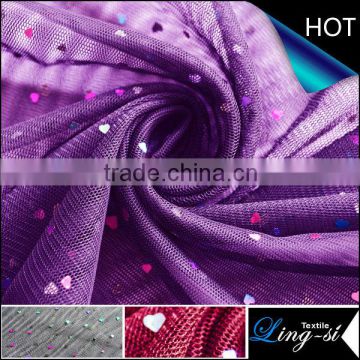 Polyester American Tulle Spangle/Hologram Farbic for Dress and Bridal